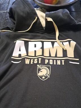 Colosseum Black Hoodie with White and Gold West Point ARMY Graphic